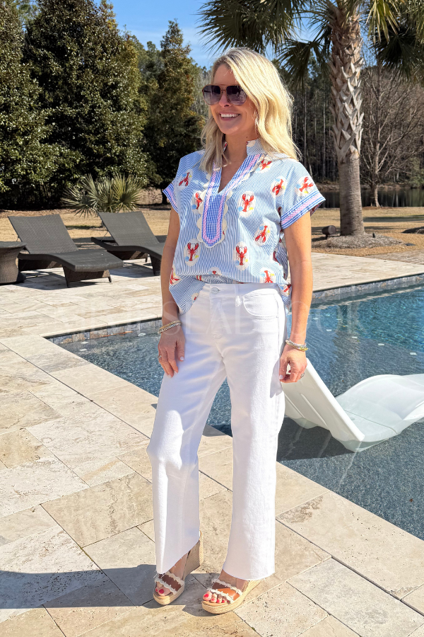 Sabrina straight jeans, white