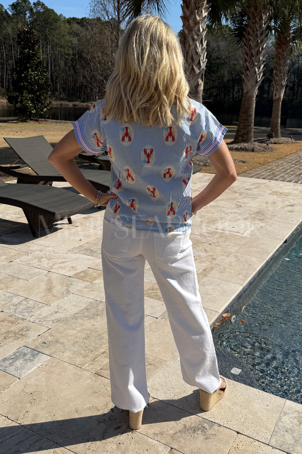 Sabrina straight jeans, white