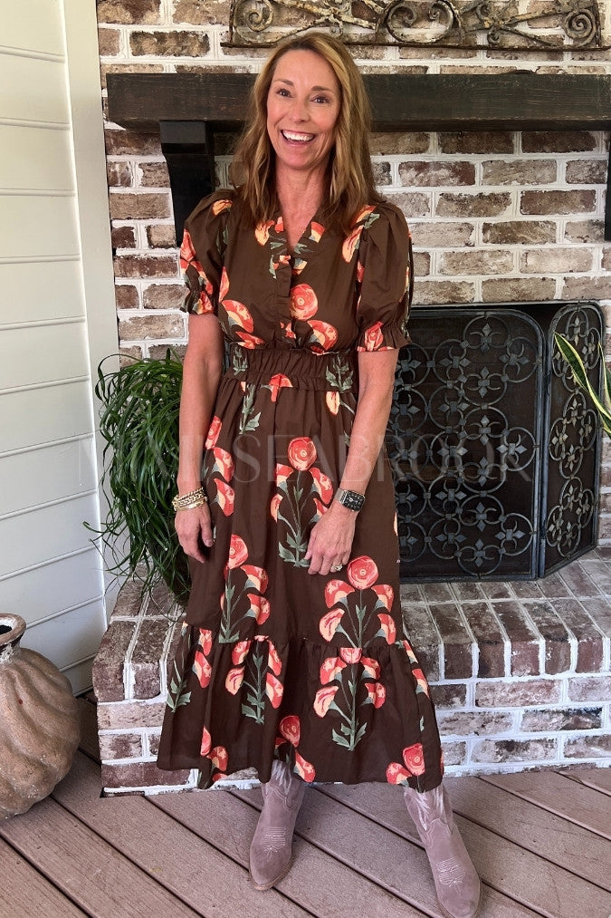 Sandie dress, brown