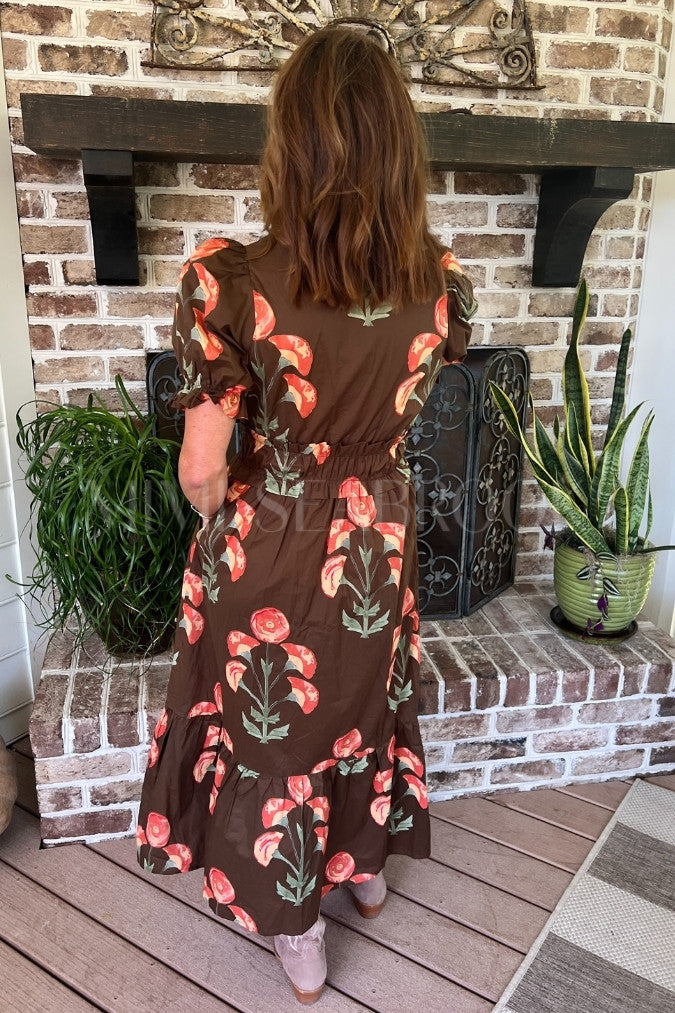 Sandie dress, brown