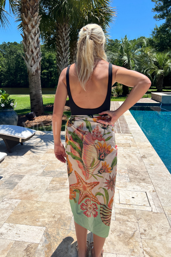 Sarong with Trims, shell scarf by FARM RIO