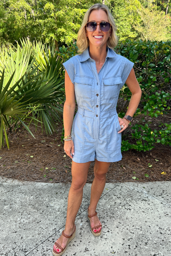 Sauter romper, blue