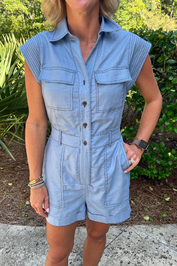 Sauter romper, blue