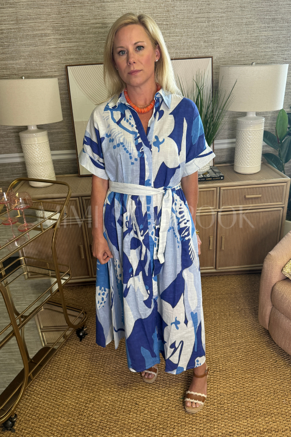 Schafer dress, blue multi