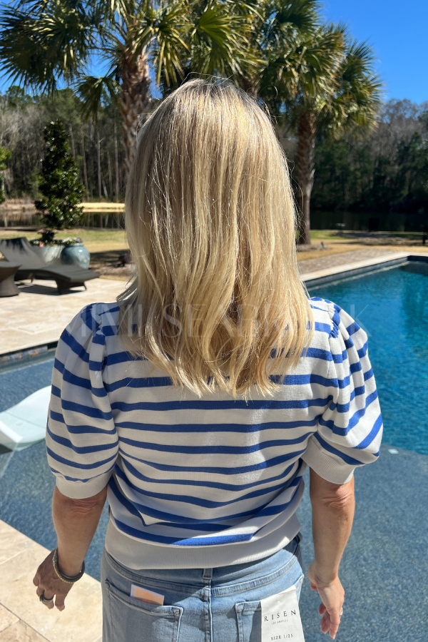 Seaton top, blue