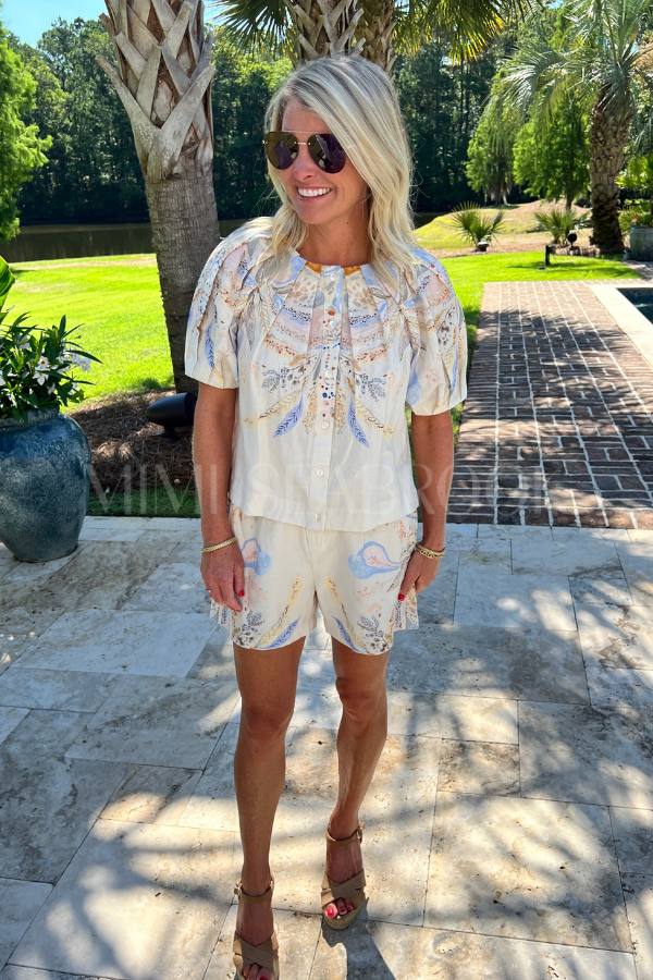 Sebastian Shorts, Goleta Print by Cleobella