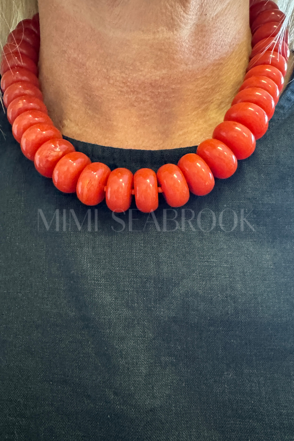 Selma necklace, burnt orange