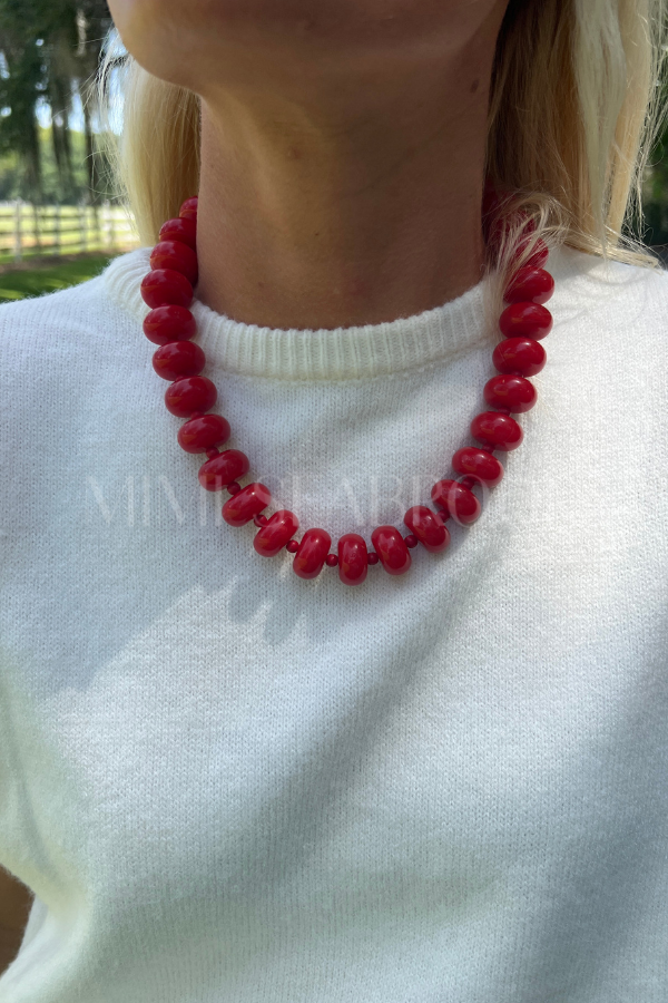 Selma necklace, red