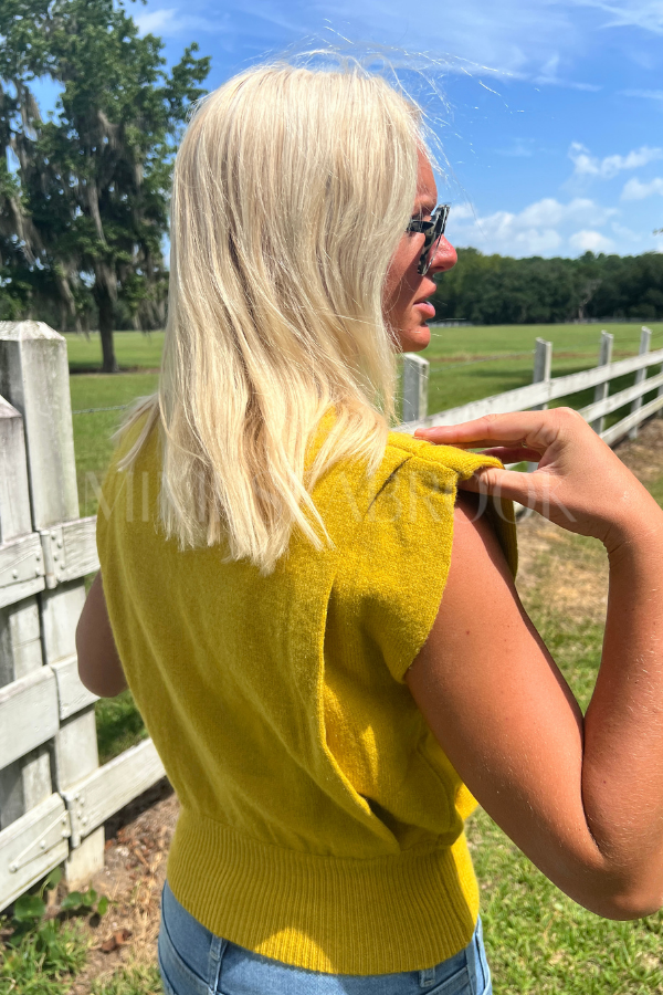 Selmer sweater top, chartreuse