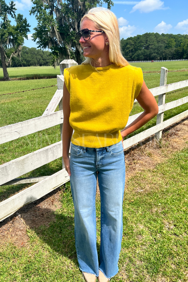 Selmer sweater top, chartreuse