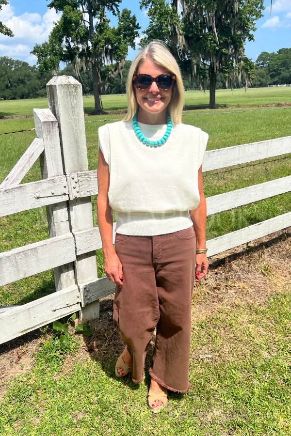 Selmer sweater top, ivory