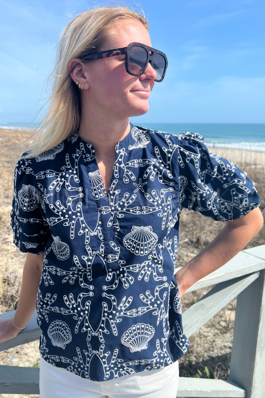 Shae top, navy – Mimi Seabrook