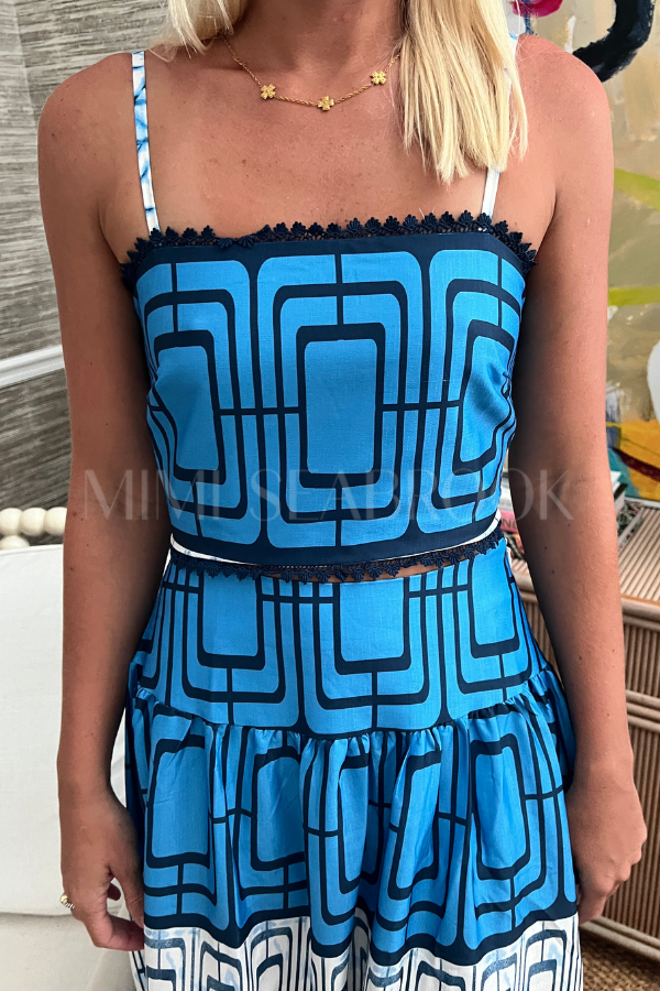Sheppard top and skirt set, blue