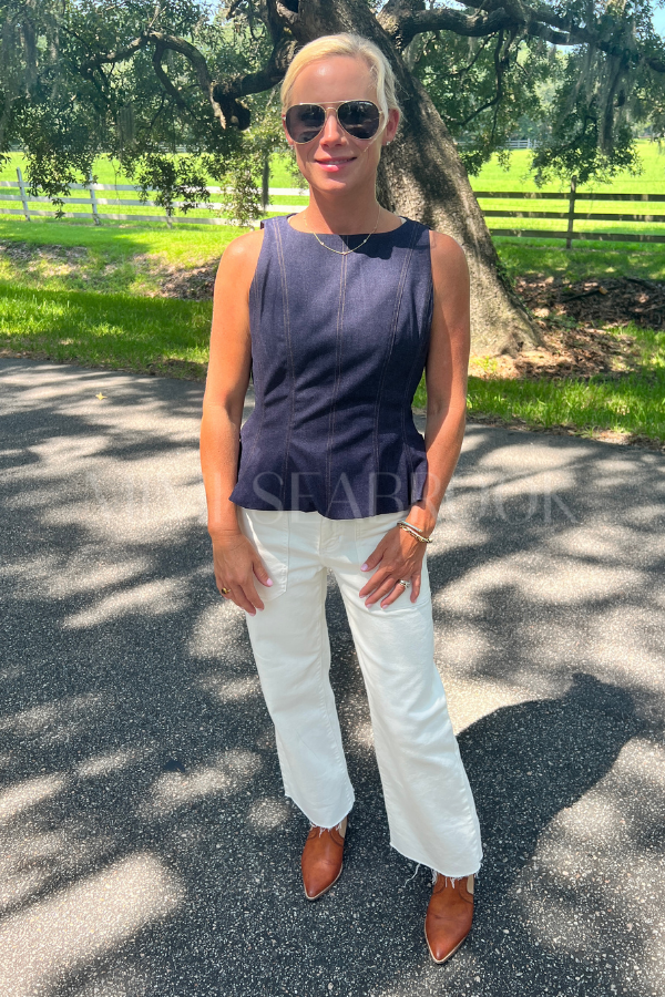 Sheri top, navy