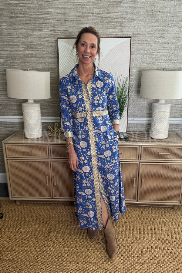 Shirt Maxi Dress, Carolina Blue by Oliphant