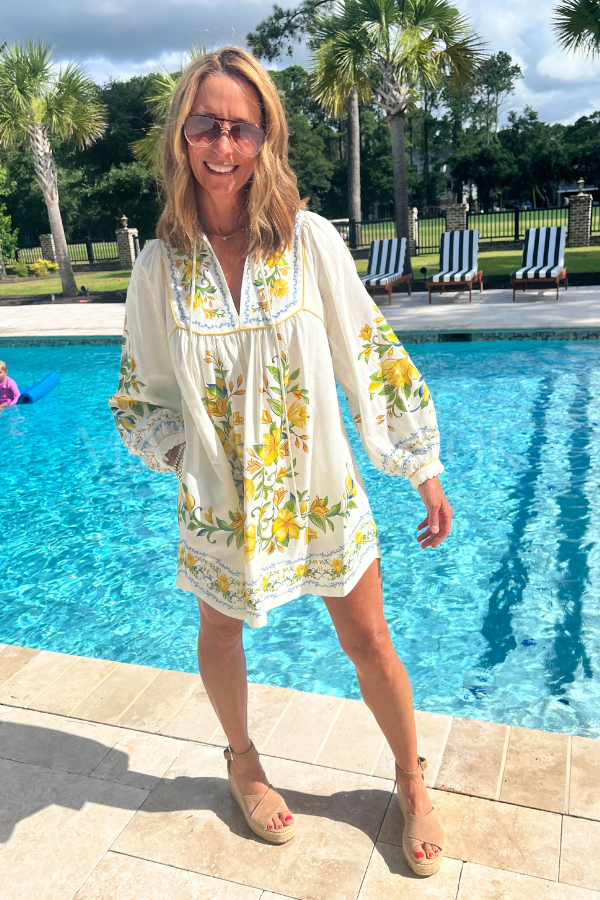 Sicily Off-White Mini Dress by Farm Rio