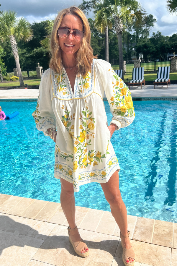 Sicily Off-White Mini Dress by Farm Rio
