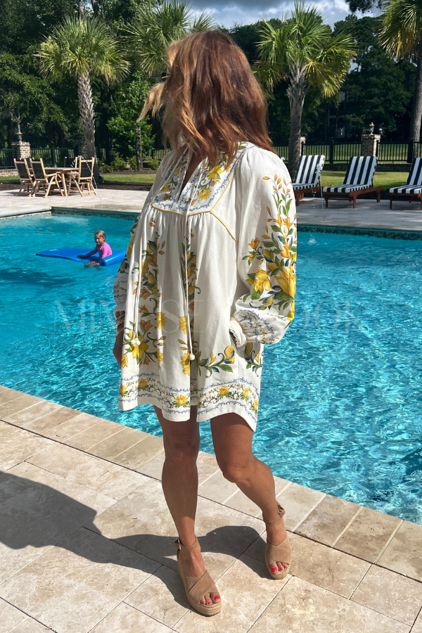 Sicily Off-White Mini Dress by Farm Rio