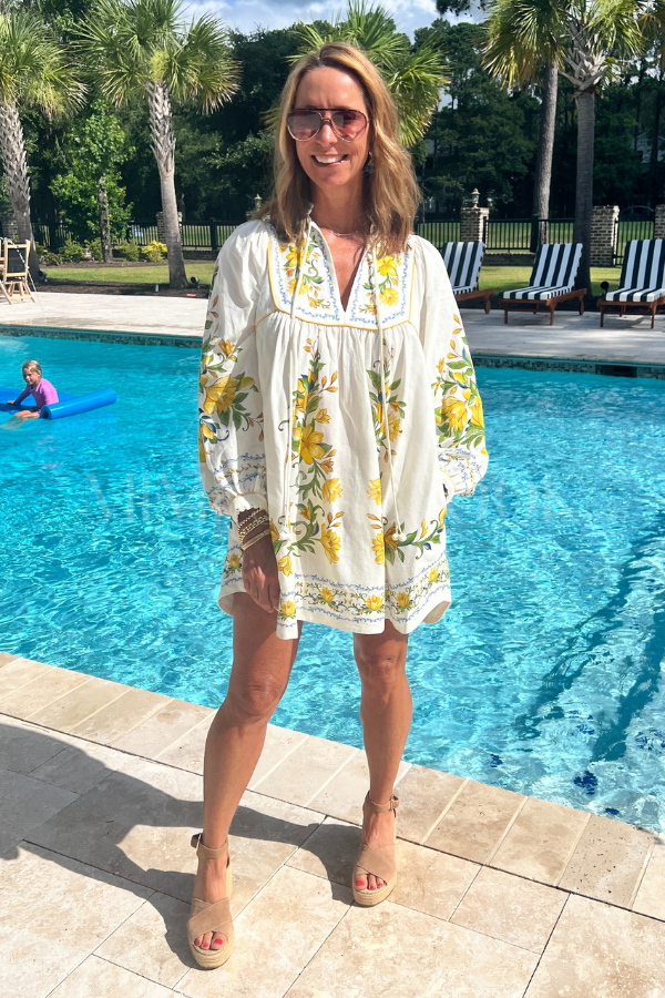 Sicily Off-White Mini Dress by Farm Rio