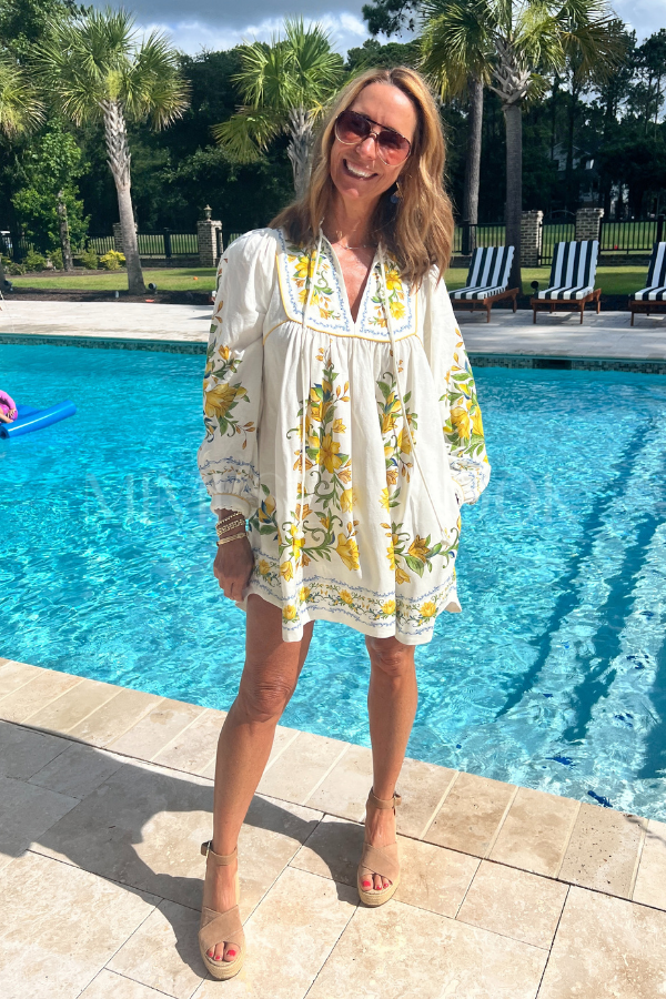 Sicily Off-White Mini Dress by Farm Rio