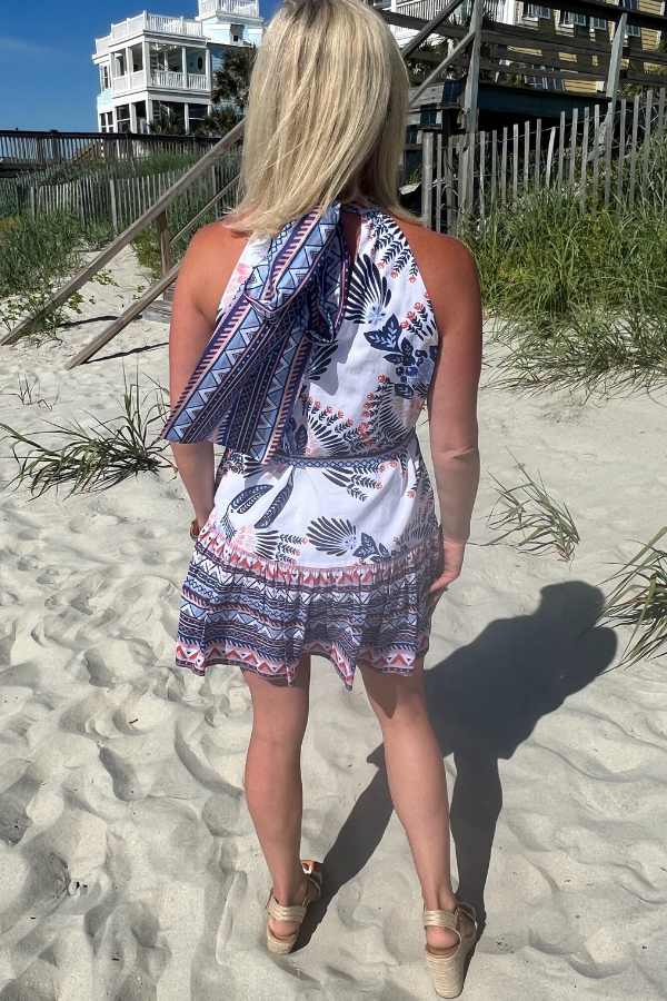 Siesta Key Beach Dress, aztec bird print by King + Pitt