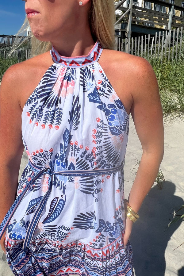 Siesta Key Beach Dress, aztec bird print by King + Pitt