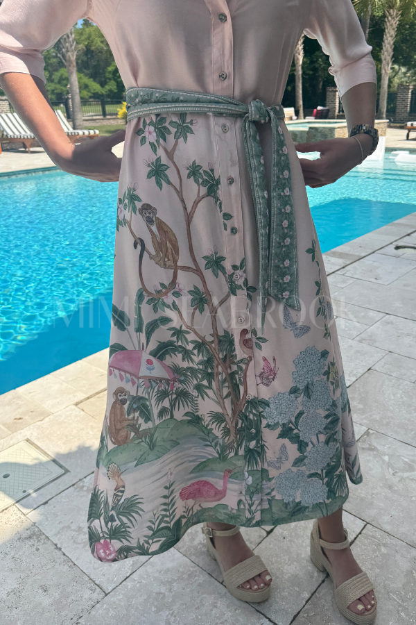 Simona dress, pink print