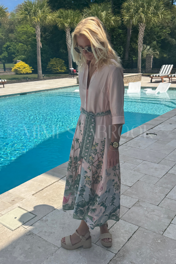 Simona dress, pink print