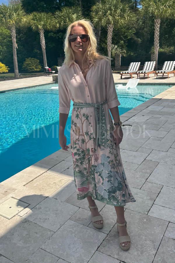Simona dress, pink print