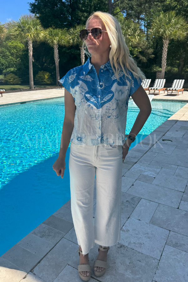 Simone Blouse, Celestia Print by Cleobella