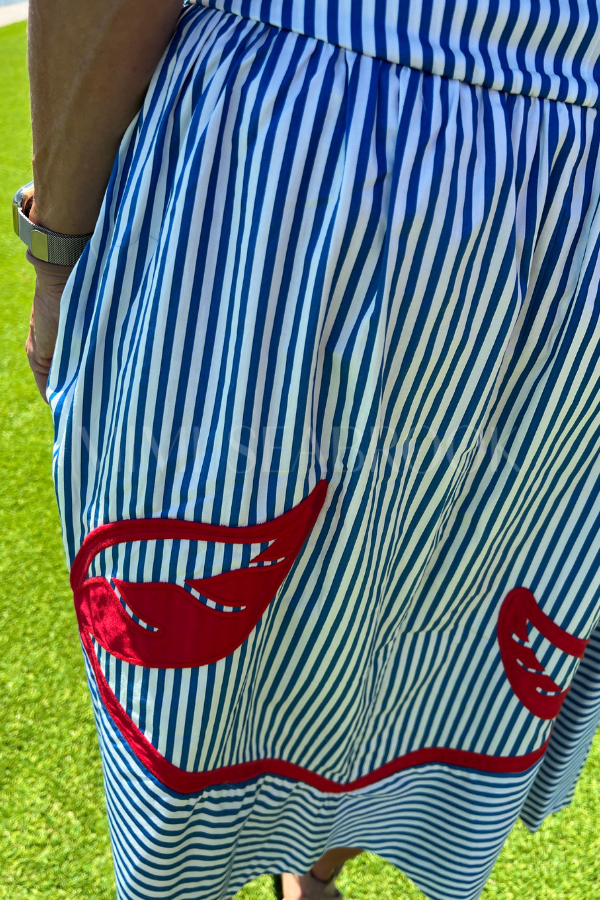Sky Stripes Midi Dress by Farm Rio