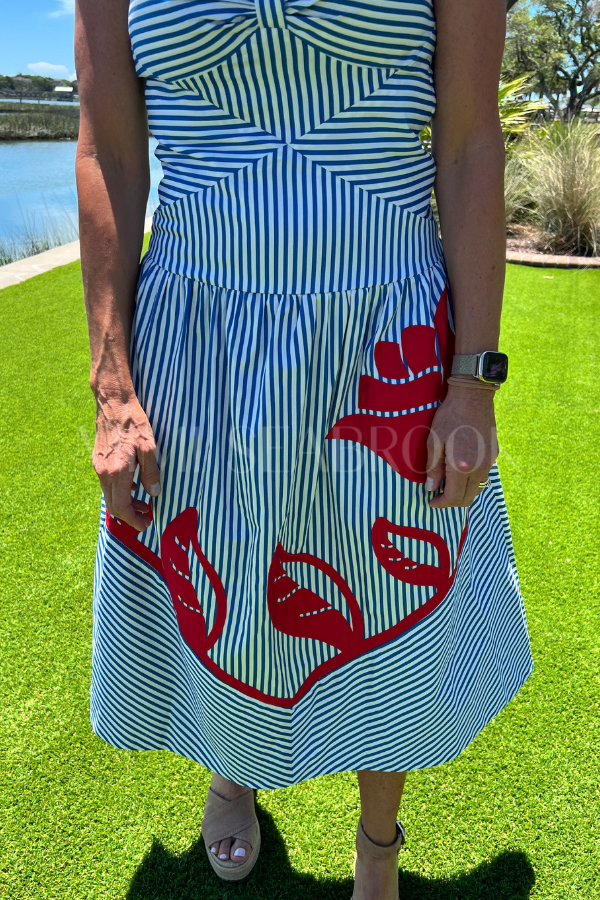 Sky Stripes Midi Dress by Farm Rio