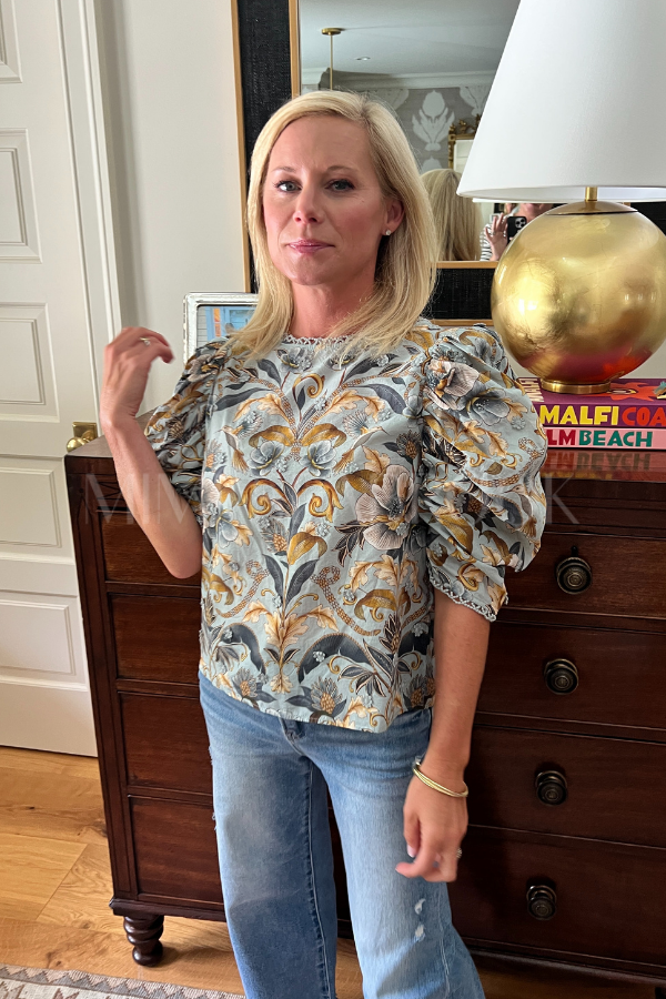Snake Garden Blue 3D Blouse by Farm Rio