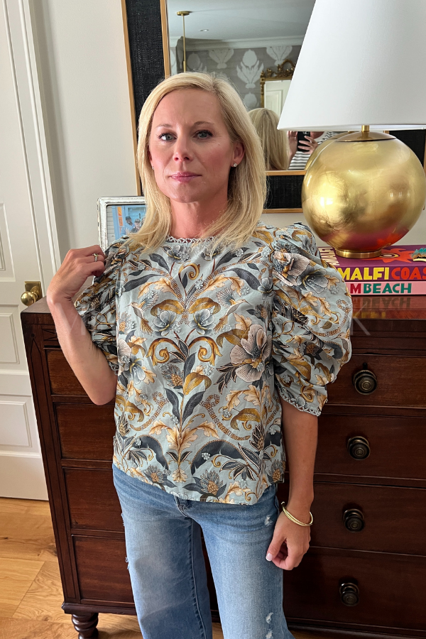 Snake Garden Blue 3D Blouse by Farm Rio