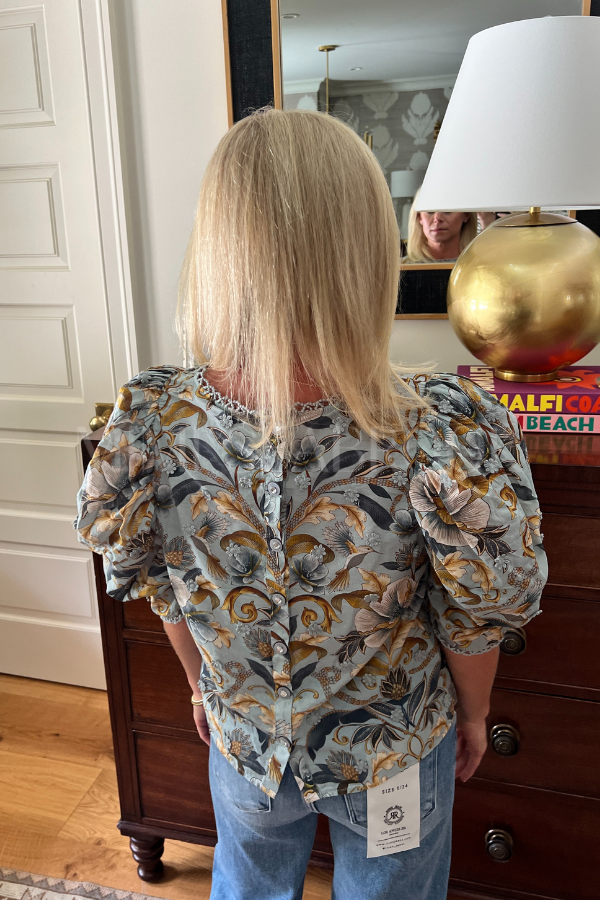 Snake Garden Blue 3D Blouse by Farm Rio
