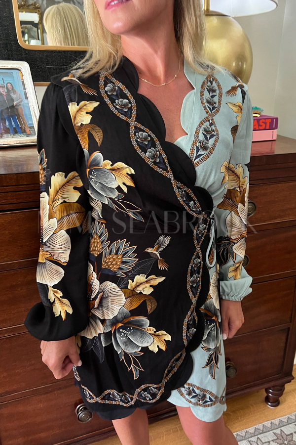 Snake Garden Mix Wrap Wavy Mini Dress by Farm Rio