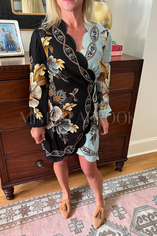 Snake Garden Mix Wrap Wavy Mini Dress by Farm Rio