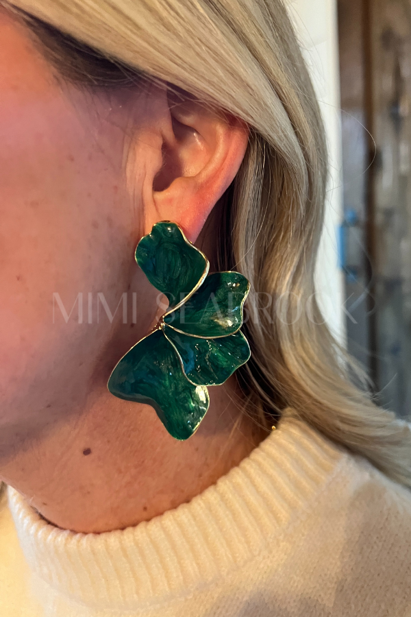 Songbird earrings, green