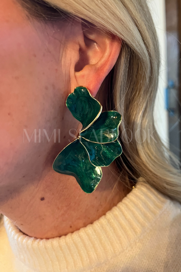 Songbird earrings, green