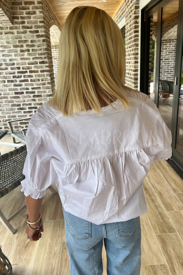 Sonnet top, white