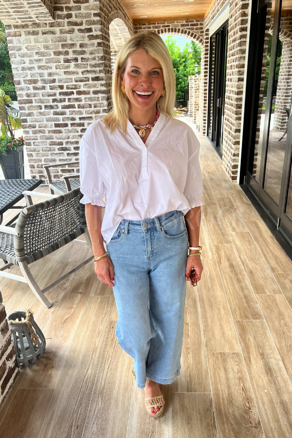 Sonnet top, white