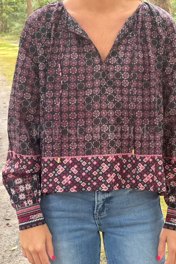 Sonya Top, Zocalo Rose Tan Print by Cleobella