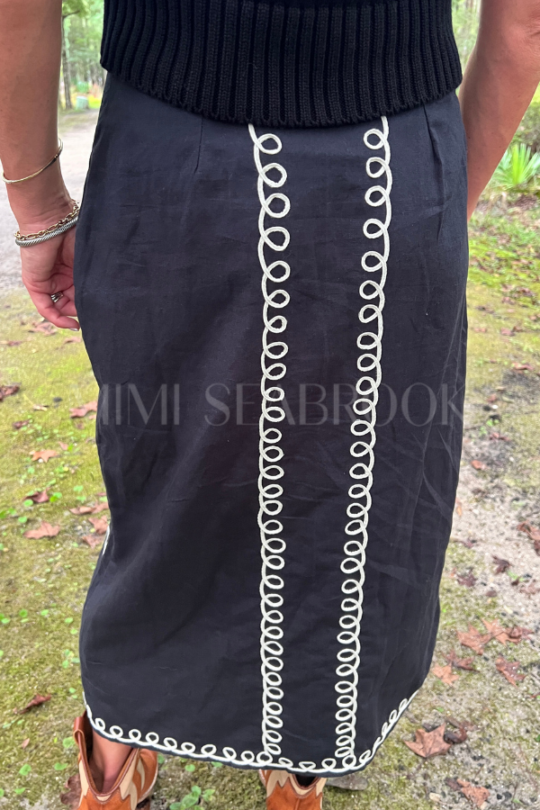Sorina Midi Skirt, Black by Cleobella