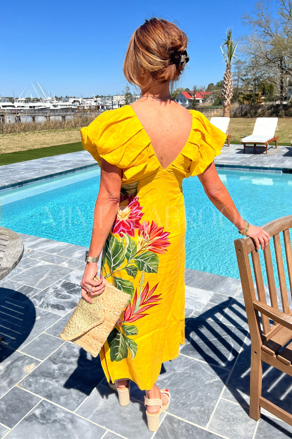Spring Awakening Off-White Midi Dress by FARM RIO