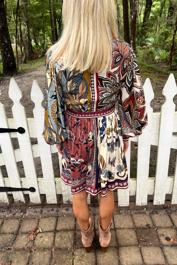 Stained Glass Beauty Scarves Mini Dress by Farm Rio