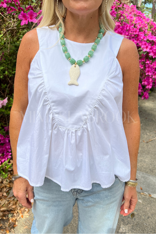 Stone Fish Necklace, jade