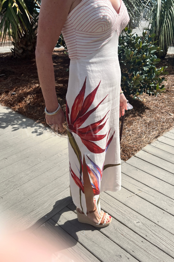 Strelitzia Sand Midi Dress by Farm Rio Strelitzia Sand Midi Dress by Farm Rio