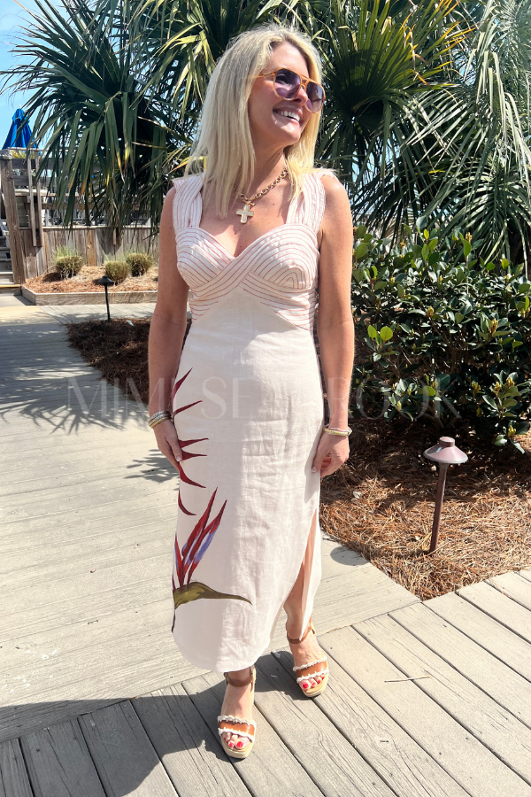 Strelitzia Sand Midi Dress by Farm Rio Strelitzia Sand Midi Dress by Farm Rio