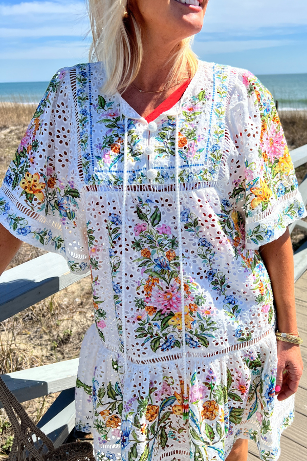 Sweet Bloom Bouquet Short Cover Up by Farm Rio