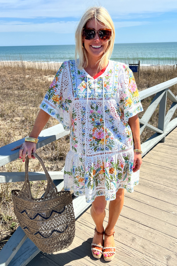 Sweet Bloom Bouquet Short Cover Up by Farm Rio